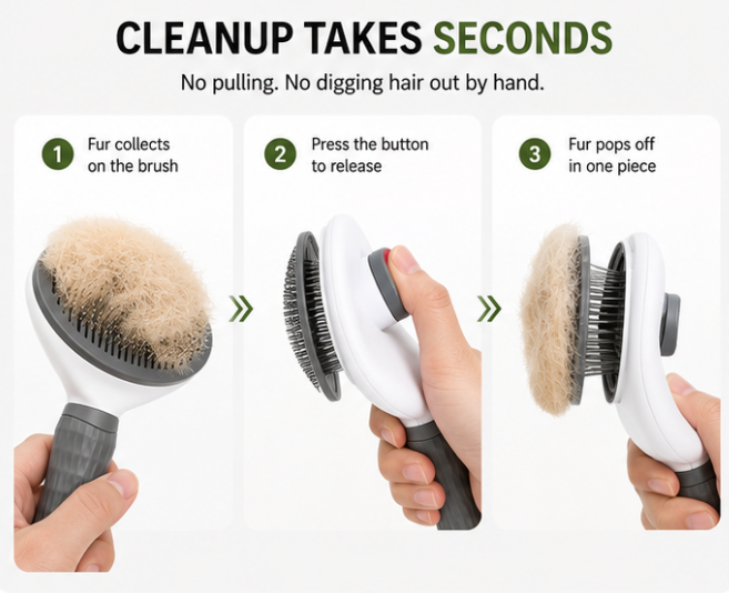 FurBuster™ Self-Cleaning Grooming Brush
